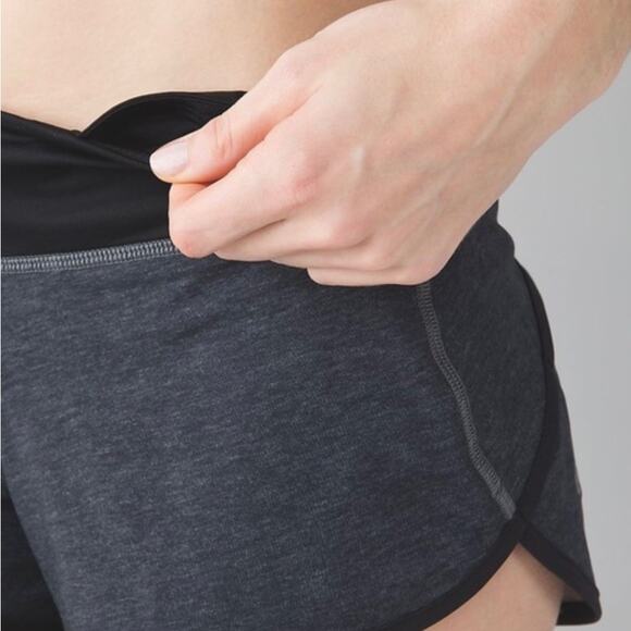 LULULEMON Speed Shorts Charcoal Gray Pink 4 - Picture 3 of 9
